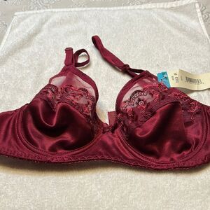 Jolie Underwire Bra Burgundy Style 163 -R NWT